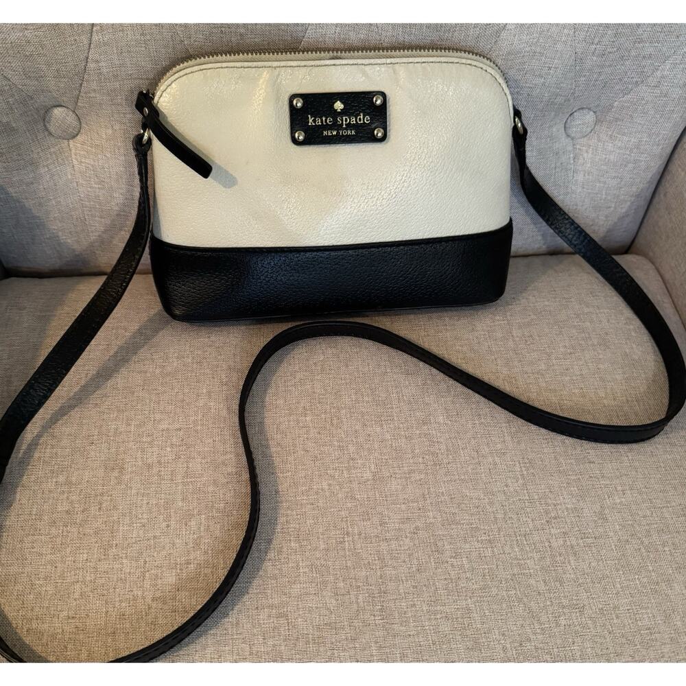 Kate Spade NY Classic Hanna Wellesley Crossbody Purse Bag Black Cream